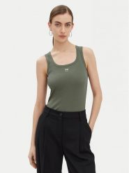 PINKO Top Calcolatore 100807 Zielony Regular Fit. Zielone topy damskie Pinko, m, bez wzorów, z bawełny, bez kołnierzyka, bez ramiączek. Za 209.99 zł.