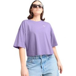 Koszulka Puma Wardrobe Ess Oversized Short Tee Bl, Kobiety. Fioletowe koszulki sportowe damskie Puma, s, bez wzorów, z bawełny, bez ramiączek. Za 79.99 zł.
