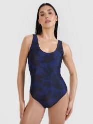 4F Kostium kąpielowy jednoczęściowy damski - fioletowy S. Fioletowe szorty damskie 4F, bez wzorów, z elastanu, eleganckie. Za 129.99 zł.