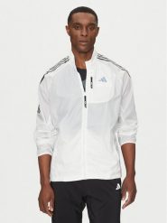 Adidas Kurtka do biegania Own the Run 3-Stripes JD7760 Biały Slim Fit. Białe kurtki sportowe męskie Adidas, m, bez wzorów, z syntetyku, bez kaptura, do biegania. Za 279.99 zł.