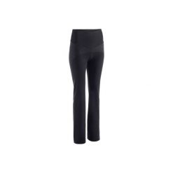 Legginsy Regular Gym & Pilates 900 damskie. Czarne legginsy damskie DOMYOS, bez wzorów, z bawełny. W wyprzedaży za 69.99 zł.