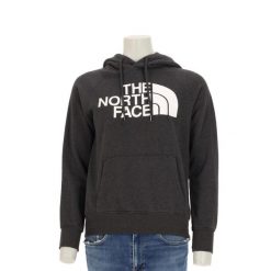Second life - The North Face bluza damska z kapturem - Jak nowy. Szare bluzy damskie The North Face, l, bez wzorów, z materiału, eleganckie, bez ramiączek, z kapturem. Za 127.76 zł.