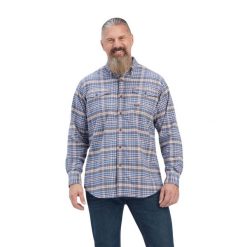Koszula z długim rękawem Ariat Rebar Flannel DuraStretch. Szare koszule męskie Ariat, m, bez wzorów, bez kołnierzyka, bez ramiączek. Za 390.50 zł.