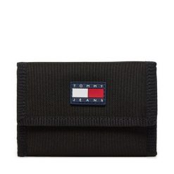 Portfel Tommy Jeans. Niebieskie portfele męskie Tommy Jeans, bez wzorów, z jeansu. Za 229.99 zł.