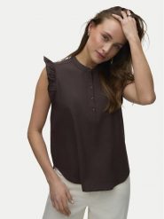 Vero Moda Bluzka Selma 10345667 Brązowy Regular Fit. Brązowe bluzki damskie Vero Moda, s, bez wzorów, z bawełny, bez kołnierzyka, bez ramiączek. Za 139.99 zł.