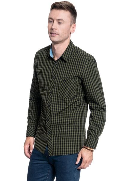 MĘSKA KOSZULA MATERIAŁOWA MUSTANG CLEMENS VICHY CHECK 1009888 11836. Koszule męskie Mustang, m, bez wzorów, z materiału, bez kołnierzyka, bez ramiączek. Za 129.99 zł.