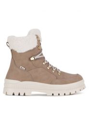 Rieker Revolution Lifestyle Botki W2174-20 Beżowy. Brązowe botki damskie Rieker Revolution Lifestyle, bez wzorów, ze skóry, bez obcasa, na płaskiej podeszwie, bez zapięcia. W wyprzedaży za 455.00 zł.