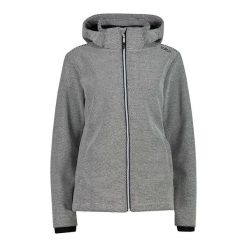 Damska kurtka z kapturem zapinana na zamek CMP. Czarne kurtki sportowe damskie CMP, bez wzorów, z puchu, bez ramiączek, z kapturem, trekkingowe. Za 480.55 zł.