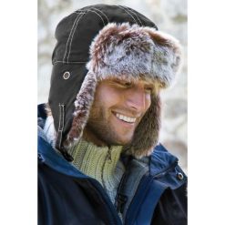 Czapka Zimowa Unisex Typu Traper. Fioletowe czapki damskie RESULT, na zimę, z aplikacjami, z futra. Za 51.99 zł.