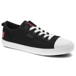 Trampki damskie Big Star, materiałowe i sportowe, czarne, DD274877. Czarne trampki i tenisówki damskie BIG STAR, bez wzorów, z gumy, przed kostkę, bez zapięcia. Za 89.99 zł.