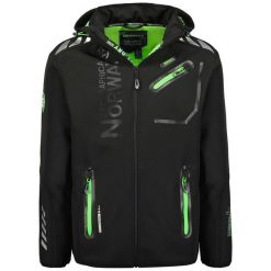 Kurtka softshell męska Geographical Norway ROYAUTE Black/Green. Czarne kurtki męskie Geographical Norway, na wiosnę, m, bez wzorów, z elastanu, sportowe. Za 219.00 zł.