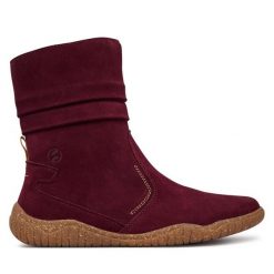 Botki Josef Seibel. Czerwone botki damskie Josef Seibel, bez wzorów, bez obcasa, na płaskiej podeszwie, bez zapięcia. Za 599.99 zł.