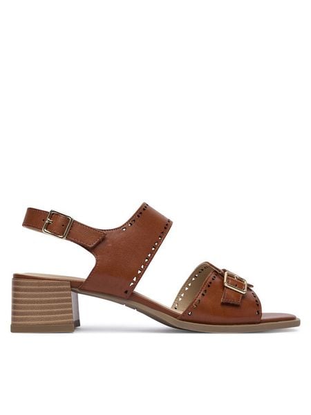 Caprice Sandały 9-28204-46 Brązowy. Brązowe sandały damskie Caprice, bez wzorów, ze skóry, bez obcasa, na słupku, bez zapięcia. Za 233.99 zł.