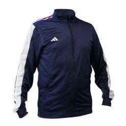 Kurtka z dresu adidas. Białe kurtki męskie Adidas, l, bez wzorów, z dresówki, eleganckie, bez kaptura. Za 298.50 zł.