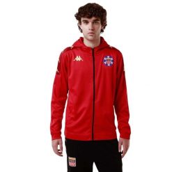 Bluza z kapturem na zamek Kappa Grevolo. Czerwone bluzy męskie Kappa, m, bez wzorów, bez ramiączek, z kapturem. Za 293.50 zł.
