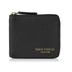 Portfel damski skórzany mały czarny w orientacji poziomej z RFID Paolo Peruzzi KV-04-BL. Czarne portfele damskie Paolo Peruzzi, ze skóry. Za 79.00 zł.