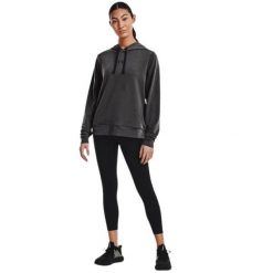 Damska Bluza Z Kapturem Rival Terry. Szare bluzy damskie Under Armour, m, bez wzorów, z elastanu, bez ramiączek, z kapturem. Za 359.99 zł.