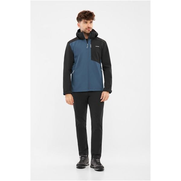 Kurtka męska VIKING Kerns Man Softshell. Niebieskie kurtki męskie Viking, l, bez wzorów, z elastanu, z kapturem, rowerowe. Za 254.92 zł.