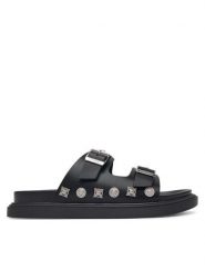 Just Cavalli Klapki 80QA3S92 ZPB91 Czarny. Czarne klapki męskie Just Cavalli, bez wzorów, ze skóry, bez zapięcia. Za 829.99 zł.