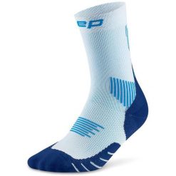 Męskie krótkie skarpety kompresyjne sportowe Core Run do połowy łydki CEP. Niebieskie skarpety męskie CEP, bez wzorów, z elastanu. Za 79.00 zł.
