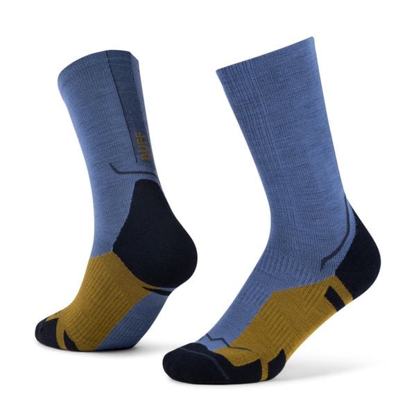 Skarpetki Buff MERINO LIGHTWEIGHT CREW SOCK LWC4. Niebieskie skarpetki damskie Buff, bez wzorów, z elastanu. Za 119.99 zł.