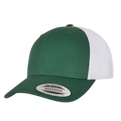 Dwukolorowa Czapka Trucker Retro. Brązowe czapki damskie FLEXFIT, bez wzorów, retro. Za 57.99 zł.
