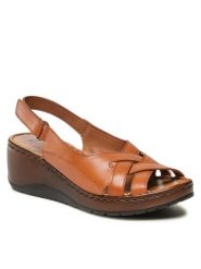 Go Soft Sandały WI23-SWEES-01 Brązowy. Brązowe sandały damskie GO SOFT, bez wzorów, ze skóry, bez obcasa, na koturnie, bez zapięcia. Za 84.99 zł.