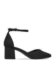 JENNY Czółenka CEO-SW25-5 02 Czarny. Czarne czółenka damskie Jenny, bez wzorów, z materiału, bez obcasa, bez zapięcia. Za 129.99 zł.