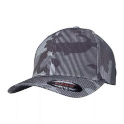 Czapka Z Daszkiem Stripe Camo. Brązowe czapki damskie FLEXFIT, bez wzorów. Za 87.99 zł.