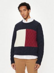 Tommy Hilfiger Sweter MW0MW36546 Granatowy Regular Fit. Niebieskie swetry męskie Tommy Hilfiger, m, bez wzorów, z wełny, bez kołnierzyka, bez ramiączek. Za 759.99 zł.