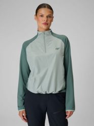 4F Bluza trekkingowa regular szybkoschnąca damska - turkusowa M. Niebieskie bluzy damskie 4F, l, bez wzorów, z materiału, klasyczne, bez ramiączek, bez kaptura. Za 199.99 zł.