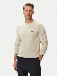 BOSS Sweter KN_Ever-X CN 50556145 Beżowy jasny Regular Fit. Brązowe swetry męskie Boss, m, bez wzorów, z bawełny, bez kołnierzyka, bez ramiączek. Za 599.99 zł.