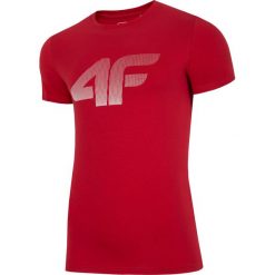 T-shirt męski TSM312 - czerwony. Czerwone t-shirty męskie 4F, m, bez wzorów, bez kołnierzyka, bez ramiączek. Za 49.99 zł.