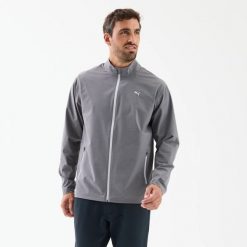Kurtka wiatroszczelna do golfa męska. Szare kurtki męskie Puma, m, bez wzorów, z materiału, klasyczne, bez kaptura. Za 299.99 zł.