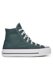 Converse Trampki Chuck Taylor All Star Lift Platform A12596C Zielony. Zielone trampki i tenisówki damskie Converse, bez wzorów, z materiału, bez zapięcia. Za 269.99 zł.