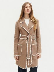 Guess Płaszcz przejściowy W5RL19 WGVR2 Beżowy Regular Fit. Brązowe płaszcze damskie Guess, l, z aplikacjami, z syntetyku, bez kołnierzyka, bez kaptura. Za 489.99 zł.
