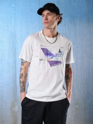 4F T-shirt regular z nadrukiem męski - biały XL. Białe t-shirty męskie 4F, l, bez wzorów, z materiału, bez kołnierzyka, bez ramiączek. Za 79.99 zł.