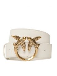 PINKO Pasek Love Berry H4 Belt PE 23 PLT01 100120 A0F1 Biały. Białe paski damskie Pinko, bez wzorów, ze skóry. Za 332.99 zł.