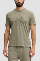 GUESS Zielony bawełniany t-shirt męski na krótki rękaw z wyszywanym logo 4G Tiberio, Rozmiar XL. Zielone t-shirty męskie Guess, m, z aplikacjami, z bawełny, bez kołnierzyka, bez ramiączek. W wyprzedaży za 179.99 zł.