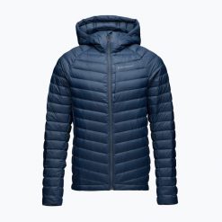 Kurtka puchowa męska Black Diamond Access Down Hoody. Niebieskie kurtki męskie Black Diamond, m, bez wzorów, z puchu, bez kaptura. Za 549.99 zł.