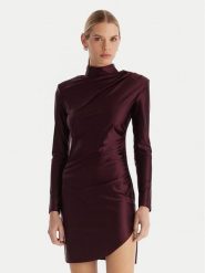 ACCESS FASHION Sukienka koktajlowa 54-3037-170 Bordowy Slim Fit. Czerwone sukienki damskie ACCESS FASHION, xs, bez wzorów, z syntetyku, wizytowe, bez kołnierzyka, bez ramiączek. Za 679.99 zł.