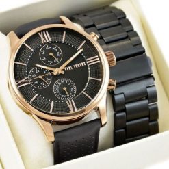 Zegarek Paul Lorens Zegarek męski SAVRESE złoty z dwoma paskami. Żółte zegarki męskie Paul Lorens, bez wzorów, złote. Za 319.99 zł.