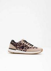 Sneakersy. Brązowe obuwie sportowe damskie bonprix, bez wzorów, bez zapięcia. Za 124.99 zł.