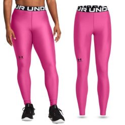 Legginsy treningowe damskie damskie UNDER ARMOUR szybkoschnące termoaktywne. Czerwone legginsy damskie Under Armour, bez wzorów. Za 89.99 zł.