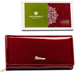 Portfel damski Peterson PTN BC-42106 czerwony. Czerwone portfele damskie Peterson, ze skóry. Za 109.99 zł.