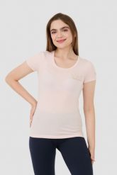 EA7 Różowy t-shirt. Czerwone t-shirty damskie EA7 Emporio Armani, xs, bez wzorów, bez kołnierzyka, bez ramiączek. W wyprzedaży za 292.99 zł.