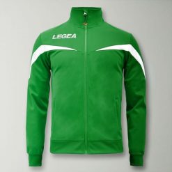 Kurtka Męska do Biegania Salvador Zielono-Biała. Białe kurtki męskie Legea, m, bez wzorów, z poliesteru, z kapturem, do biegania. Za 72.00 zł.