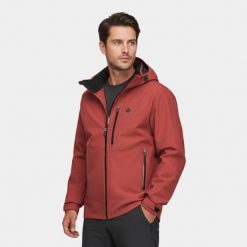 Kurtka męska hardshell membrana wodoodporności Alpinus Gedu. Brązowe kurtki męskie Alpinus, m, bez wzorów, z hardshellu, sportowe, bez kaptura. Za 599.00 zł.