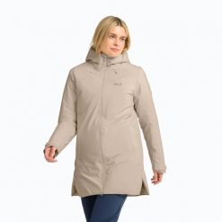 Kurtka przeciwdeszczowa damska Jack Wolfskin Heidelstein 2 Ins. Brązowe kurtki sportowe damskie Jack Wolfskin, l, bez wzorów, z materiału, bez ramiączek, bez kaptura, trekkingowe. Za 999.99 zł.
