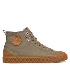Trampki Palladium. Zielone trampki i tenisówki damskie Palladium, bez wzorów, bez zapięcia. Za 399.99 zł.